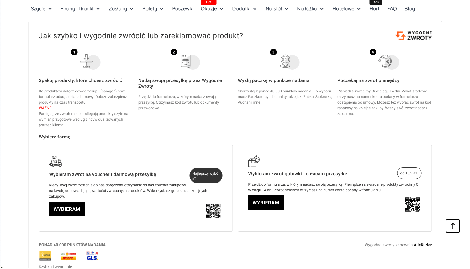 Alena-Firany.pl - zwrot na voucher i darmowa przesyłka