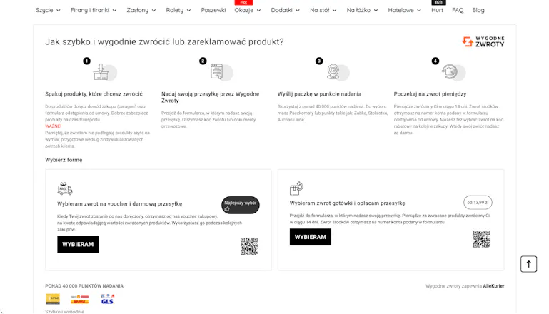 Alena-Firany.pl - zwrot na voucher i darmowa przesyłka