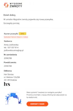 Powiadomienie o zwrocie do Twojego sklepu - Wygodne Zwroty
